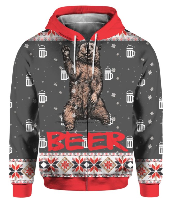 Bear Beer 3D Ugly Christmas Sweater Hoodie