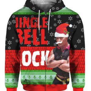 The Rock Jingle Bell Rock 3D Ugly Christmas Sweater Hoodie