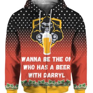 Bigfoot I Wanna Be The One Who Has A Beer With Darryl 3D Ugly Christmas Sweater Hoodie