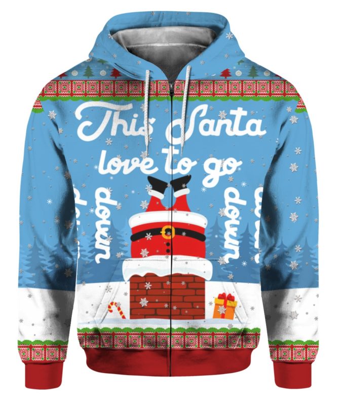 Santa Goes Down 3D Ugly Christmas Sweater Hoodie