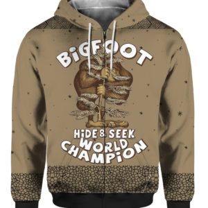 Bigfoot Hide And Seek Champion 3D Ugly Sweater Hoodie