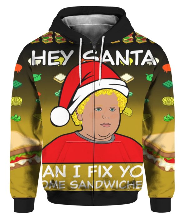 Thurman Merman Hey Santa Can I Fix You Some Sandwiches 3D Ugly Christmas Sweater Hoodie