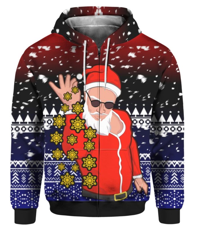 Sexy Santa Claus Snowflakes 3D Ugly Sweater Hoodie