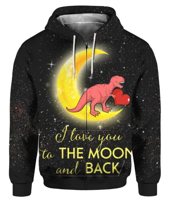 Lovesaur Love Dinosaur I Love You To The Moon And Back 3D Shirt Sweater Hoodie
