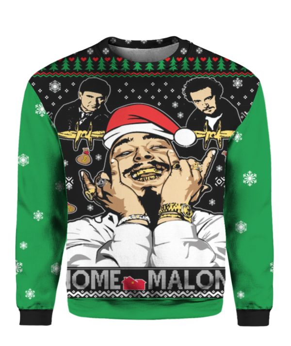 Home Malone  Home Alone  Post Malone Parody 3D Ugly Christmas Sweater