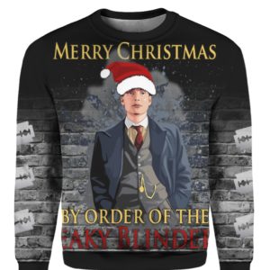 Merry Christmas By Order Of The Peaky Blinders 3D Ugly Christmas Sweater Hoodie