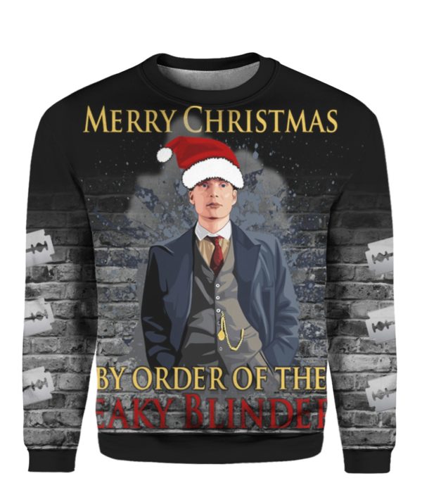 Merry Christmas By Order Of The Peaky Blinders 3D Ugly Christmas Sweater Hoodie