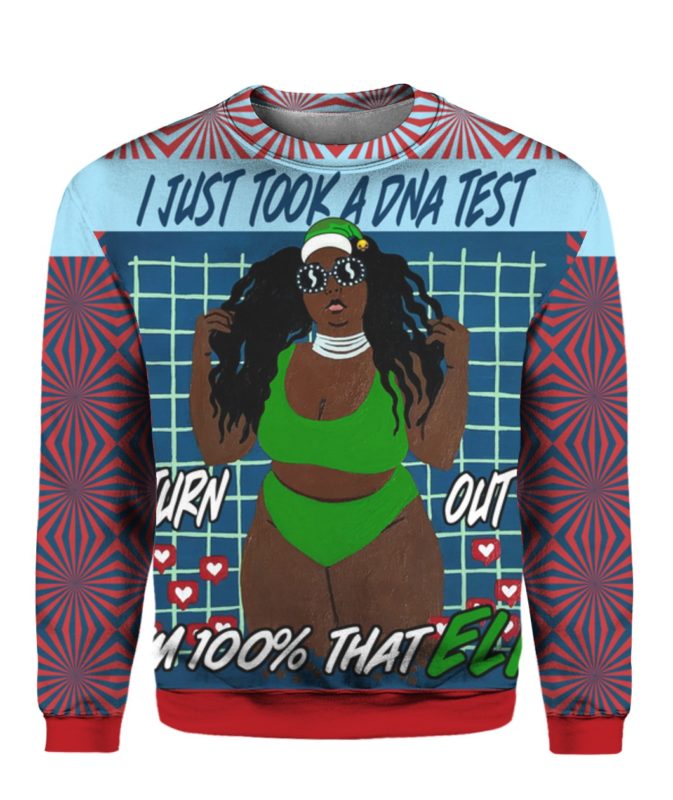 Lizzo 100 Percent That Elf 3D Ugly Christmas Sweater Hoodie