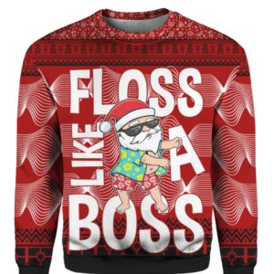 Santa Floss Like A Boss 3D Ugly Sweater Hoodie