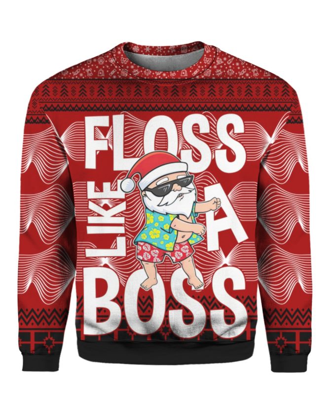 Santa Floss Like A Boss 3D Ugly Sweater Hoodie