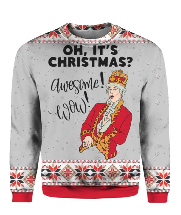 Hamilton King George Musical Oh Its Christmas Awesome Wow 3D Ugly Sweater Hoodie
