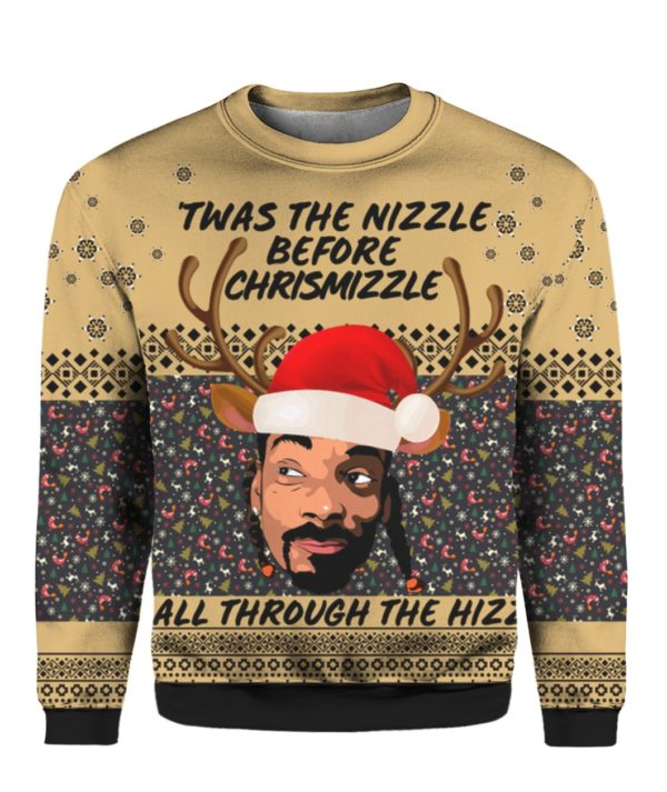 Snoop Dogg ‘Twas The Nizzle Before Chrismizzle 3D Ugly Sweater Hoodie