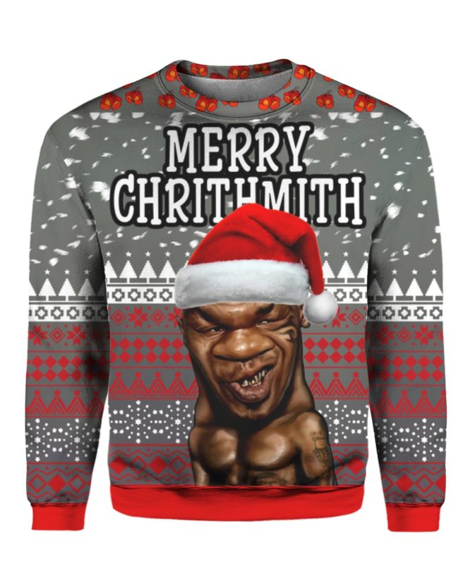 Mike Tyson Merry Chrithmith 3D Ugly Sweater Hoodie