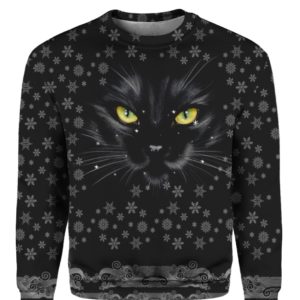 Black Cat 3D Christmas Sweater Hoodie