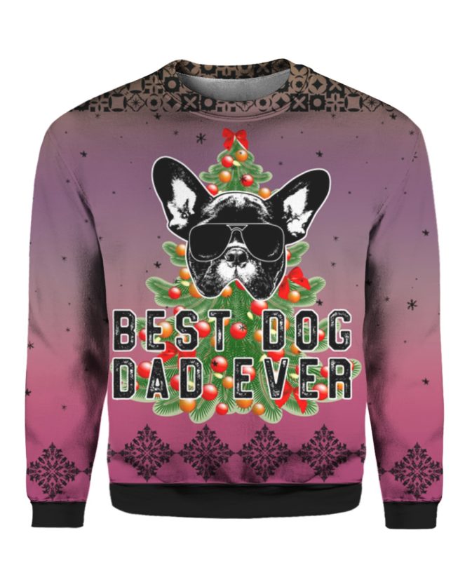 Best Dog Dad Ever 3D Ugly Christmas Sweater Hoodie