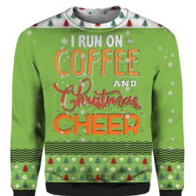 Running on Caffeine And Christmas Cheer 3D Ugly Christmas Sweater Hoodie