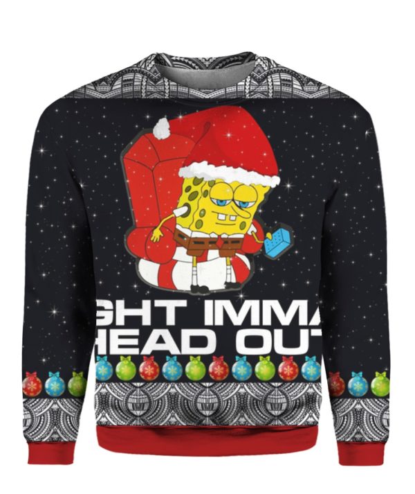 Meme Ight Imma Head Out 3D Ugly Christmas Sweater Hoodie