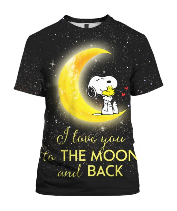 Snoopy I Love You To The Moon And Back 3D Shirt Sweater Hoodie