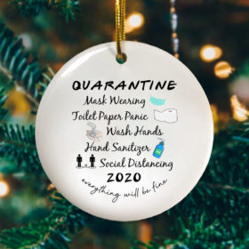 2020 Quarantine Ornament - Pandemic Decorative Christmas Ornament - Funny Holiday Gift