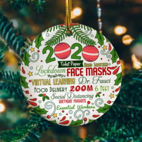 Funny 2020 Christmas Circle Ornament 2020 The Year We Never Forget Circle Ornament