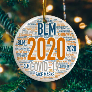 2020 Christmas Quarantined Year In Review Decorative Christmas Ornament - Funny Christmas Holiday Gift