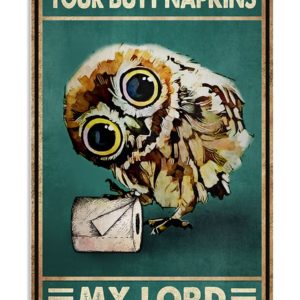 Owl Your Butt Napkins My Lord Vintage Poster, Canvas