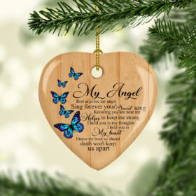 Butterfly Rest In Peace My Angel Sing Forever Your Sweet Song Memorial Remembrance Ornament