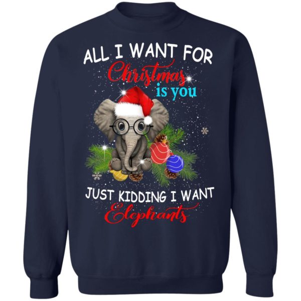 All I Want For Christmas Elephants Ugly Christmas Sweater