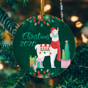 Llama Wearing Mask Christmas 2020 Ornament Keepsake