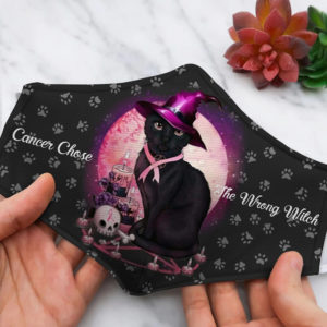 Cancer Choose Wrong Witch Black Cat Face Mask