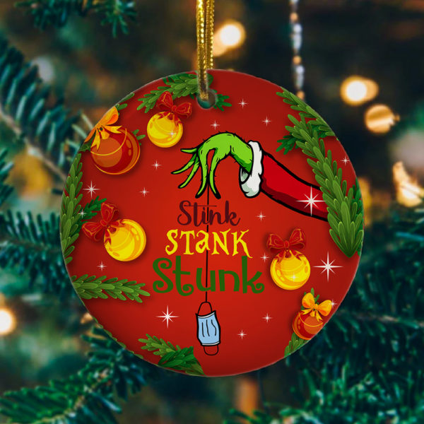 Grinch Hand Stink Stank Stunk Christmas Ornament