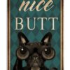 Frenchie Bulldog Why Hello Sweet Cheeks Vintage Poster, Canvas