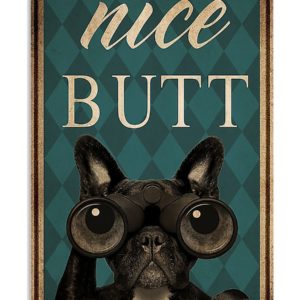 Frenchie Bulldog Nice Butt Vintage Poster, Canvas