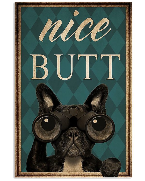 Frenchie Bulldog Nice Butt Vintage Poster, Canvas