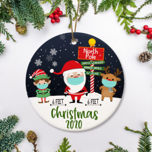 Santa Claus Survived 2020 Quarantine Christmas Ornament – Funny Holiday Gift