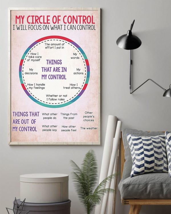 My Circle Of Control I Will Focus On What I Can Control Poster, Canvas