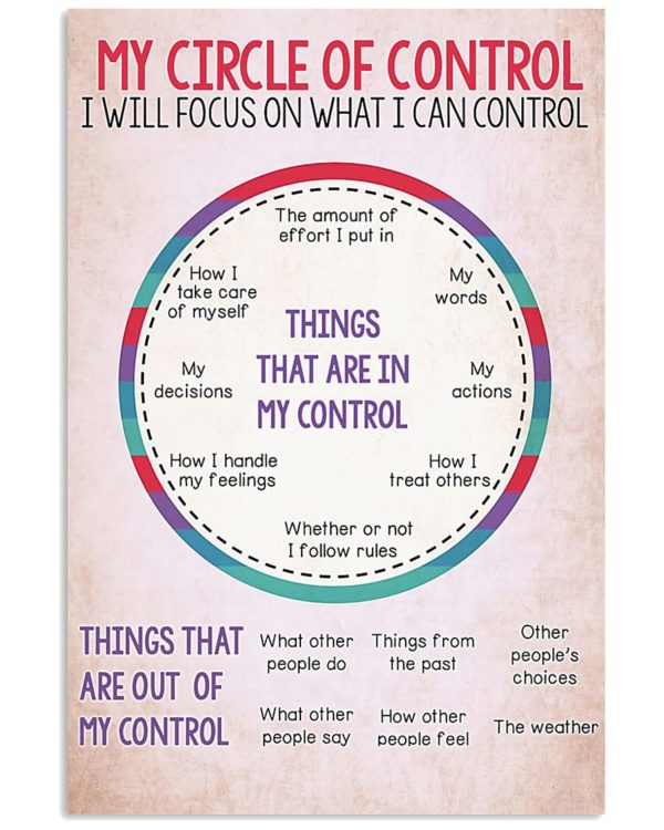 My Circle Of Control I Will Focus On What I Can Control Poster, Canvas