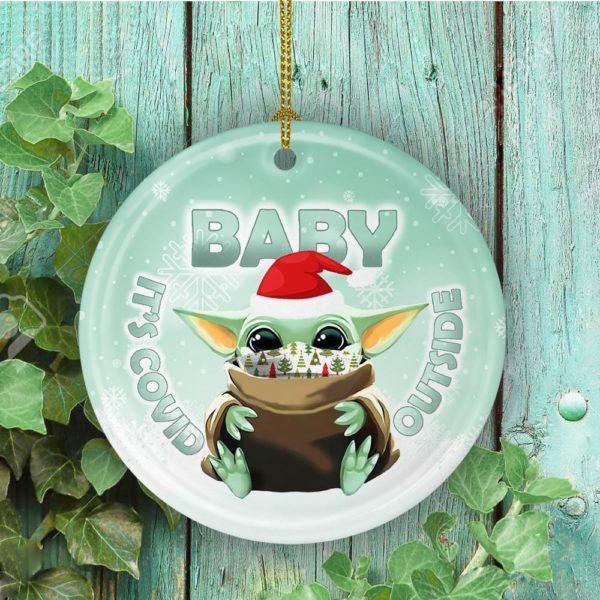 Funny Baby Its Covid Outside Decorative Christmas Ornament - Funny Holiday Gift