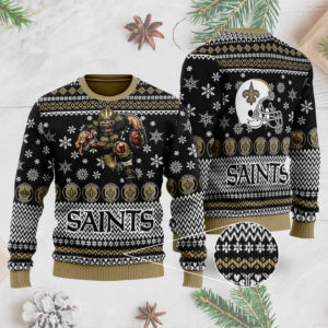 New Orleans Saints Ugly Christmas Sweater 3D