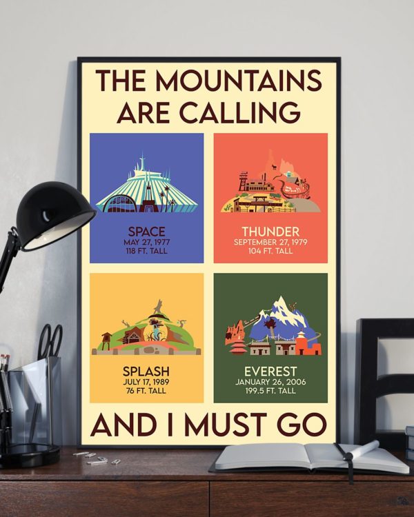 The Mountains Are Calling And I Must Go Vintage Poster, Canvas