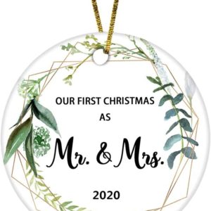 Our First Christmas As Mr & Mrs Ornament Newlywed Decoration Romantic Couples Gift
