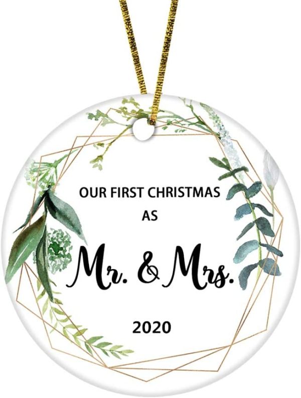 Our First Christmas As Mr & Mrs Ornament Newlywed Decoration Romantic Couples Gift