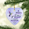 Hummingbird A Piece Of My Heart Is In Heaven Decorative Christmas Ornament - Funny Holiday Gif