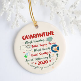 2020 Quarantine Christmas Funny Christmas Ornament Keepsake - Circle Porcelain Ornament