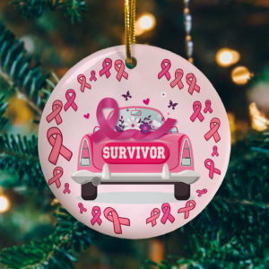 Breast Cancer Survivor Decorative Christmas Ornament - Funny Holiday Gift