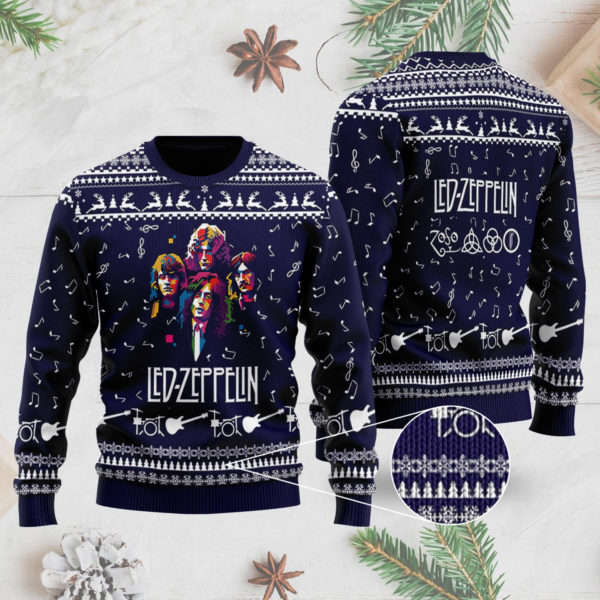 Led Zeppelin Band 3D Printed Ugly Christmas Sweater