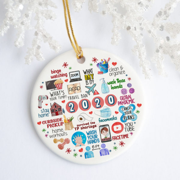 Cute Quarantine Stay At Home 2020 Decorative Christmas Ornament - Funny Holiday Gift