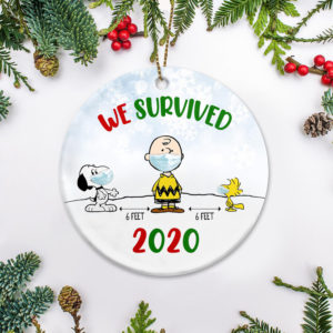 Snoopy And Friends Survived 2020 6 feet Christmas Ornament ? Funny Holiday Gift
