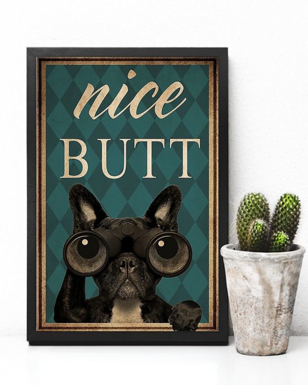 Frenchie Bulldog Nice Butt Vintage Poster, Canvas