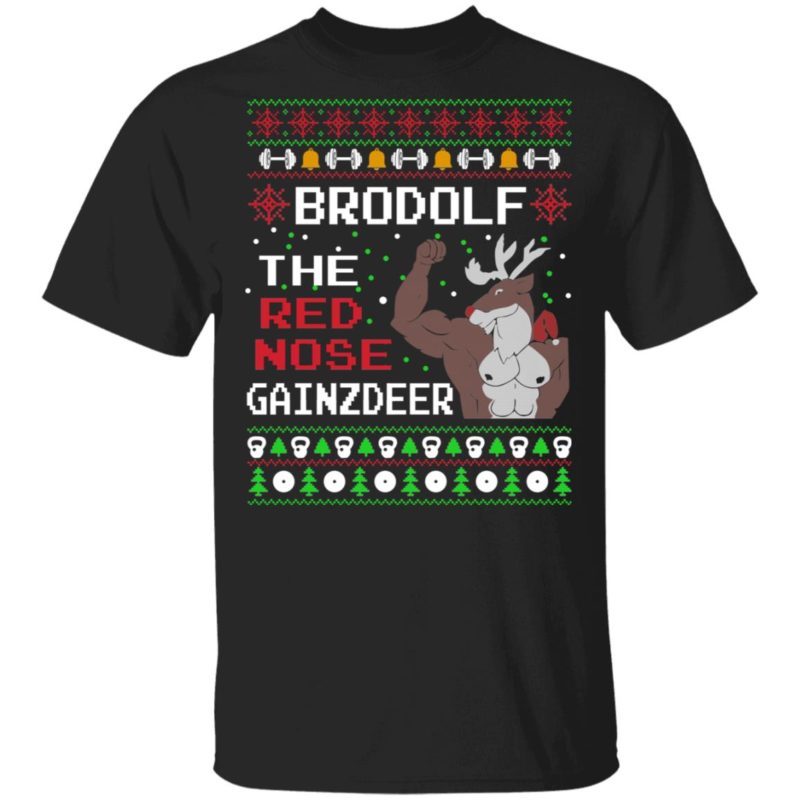 Brodolf The Red Nose Gainzdeer Ugly Christmas Sweater